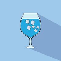 Icon Water Ice Cube with Shadow Vector