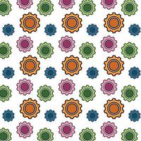 Seamless Pattern of Gear Colorful Vector