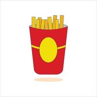 Icon French Fries on a White Background Vector
