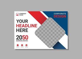 Corporate book cover horizontal design vector