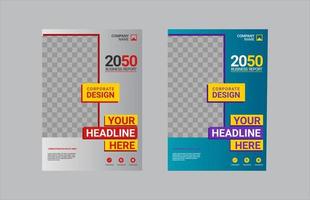 Modern business annual report template vector