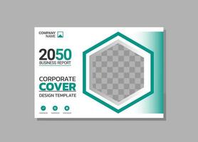 Corporate book cover horizontal design vector