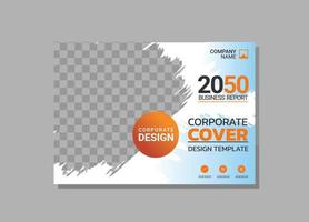 Corporate book cover horizontal design vector