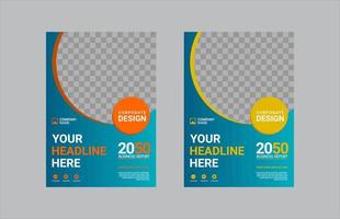 Modern business annual report template vector