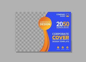 Corporate book cover horizontal design vector