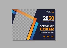 Corporate book cover horizontal design vector