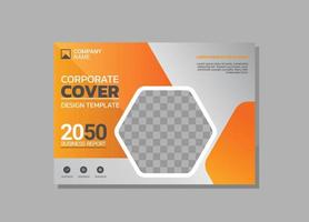 Corporate book cover horizontal design vector