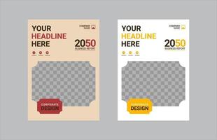 Modern business annual report template vector