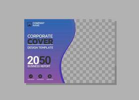 Corporate book cover horizontal design vector