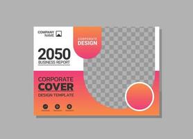 Corporate book cover horizontal design vector