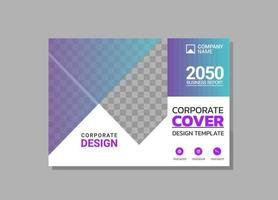 Corporate book cover horizontal design vector