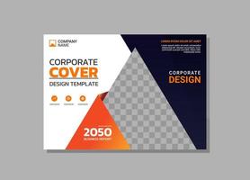 Corporate book cover horizontal design vector