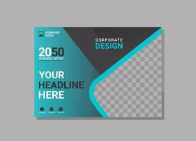 Corporate book cover horizontal design vector