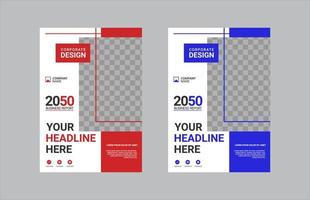 Modern business annual report template vector