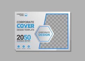 Corporate book cover horizontal design vector