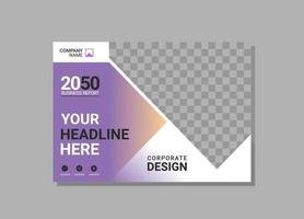 Corporate book cover horizontal design vector