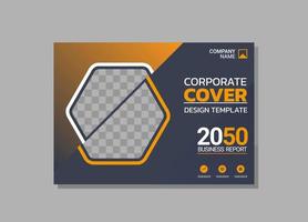 Corporate book cover horizontal design vector