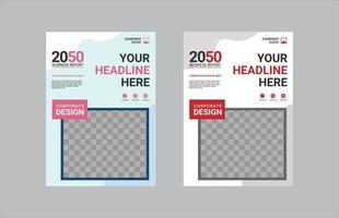 Modern business annual report template vector