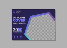 Corporate book cover horizontal design vector