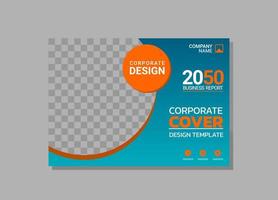 Corporate book cover horizontal design vector