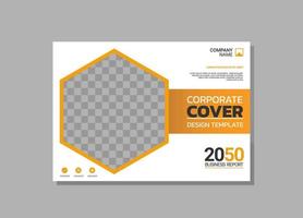 Corporate book cover horizontal design vector