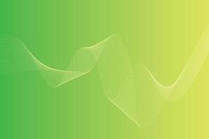 Abstract background with colorful wavy lines. Abstract green yellow gradient background design vector