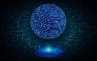 Modern Holographic Globe on Technology Background vector