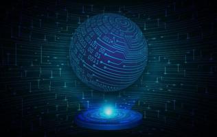 Modern Holographic Globe on Technology Background vector