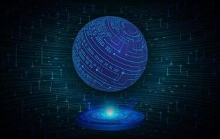 Modern Holographic Globe on Technology Background vector