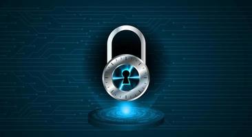 Modern Cybersecurity Technology Background with padlock vector