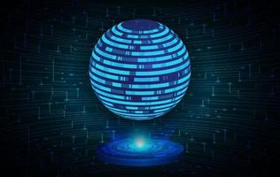 Modern Holographic Globe on Technology Background vector