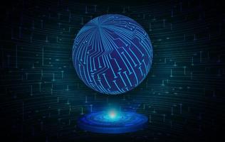 Modern Holographic Globe on Technology Background vector