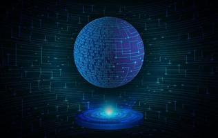 proyector holográfico de globo moderno sobre fondo de tecnología vector
