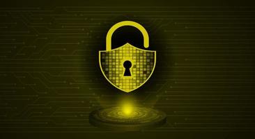 Modern Cybersecurity Technology Background with padlock vector
