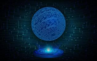 Modern Holographic Globe on Technology Background vector