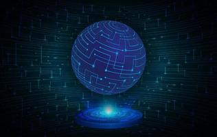 Modern Holographic Globe on Technology Background vector