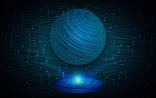 Modern Holographic Globe on Technology Background vector