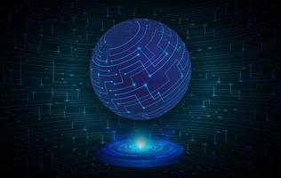 Modern Holographic Globe on Technology Background vector