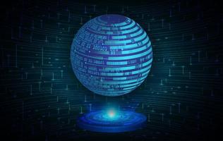 Modern Holographic Globe on Technology Background vector