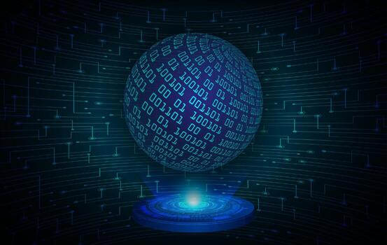 proyector holográfico de globo moderno sobre fondo de tecnología vector