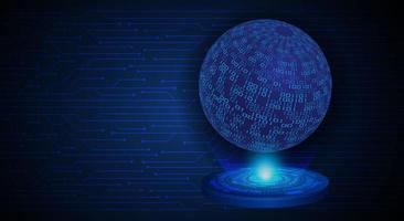 Modern World Map Holographic Projector on Technology Background vector