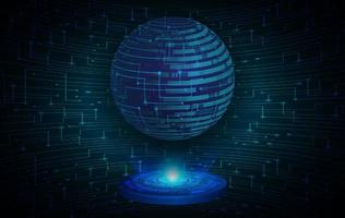 Modern Holographic Globe on Technology Background vector