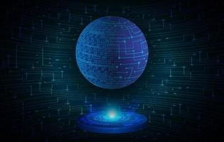 Modern Globe Holographic Projector on Technology Background vector