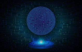 Modern Globe Holographic Projector on Technology Background vector