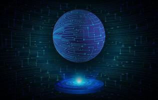 Modern Globe Holographic Projector on Technology Background vector