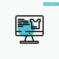 Computer Screen Monitor Shopping turquoise highlight circle point Vector icon