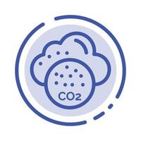 Environmental Pollution Co3 Industry Blue Dotted Line Line Icon vector