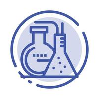Chemicals Reaction Lab Energy Blue Dotted Line Line Icon vector