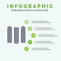 Document Education Files Solid Icon Infographics 5 Steps Presentation Background vector