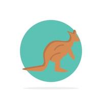 Animal Australia Australian Indigenous Kangaroo Travel Abstract Circle Background Flat color Icon vector